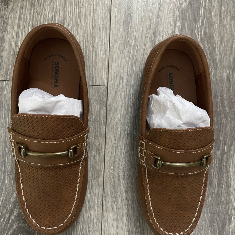 Sonoma Brown Leather Slip-On Loafers for boys